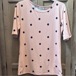 LuLaRoe pink blush Gigi Tee with Black Dots size L